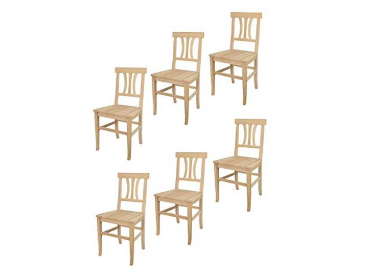 t m c s Tommychairs - 6er Set Stühle Artemisia für Küche und Esszimmer, robuste Struktur aus poliertem Buchenholz, unbehandelt und 100% natürlich, Sitzfläche aus poliertem Holz