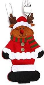 Snug & Styled Christmas Cutlery Holder Set Felt Christmas Silverware Holders For Festive Table Decor elk
