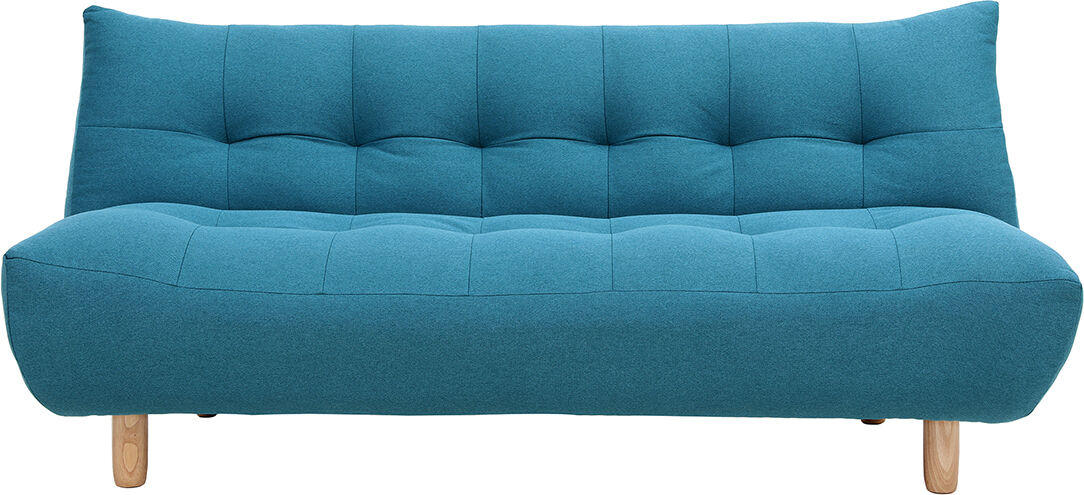 Miliboo Design-Schlafsofa skandinavisch Blaugrün und Eiche YUMI