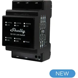 Shelly LAN Switch (5 Ports), Netzwerk Switch, Schwarz