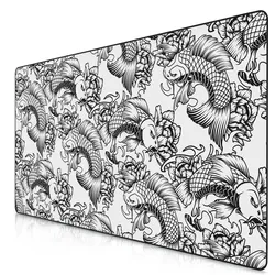 Titanwolf Gaming Mauspad, 1200 x 600mm XXXL Speed Gaming Mausmatte, Mousepad Extragrosse Fläche, Koi Tattoo 2 (XXL), Mausmatte, Mehrfarbig, Orange, Blau, Schwarz, Violett, Gelb