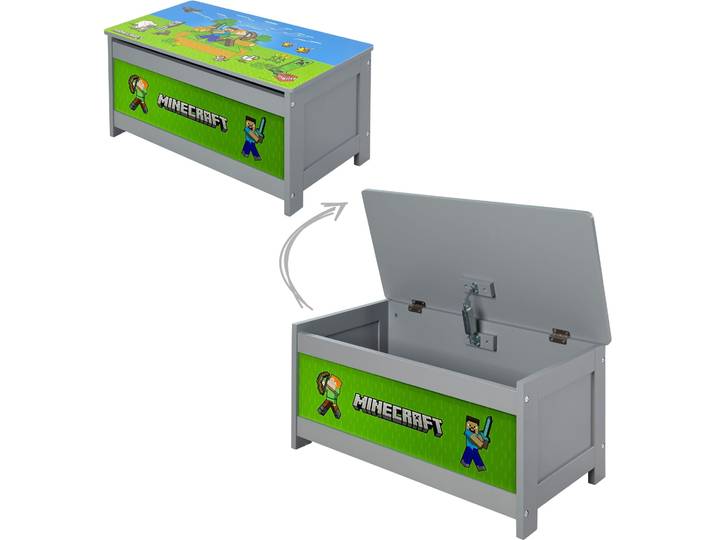 Truhe PHOENIX Minecraft Truhe , grau (minecraft), B:60cm H:31cm T:32cm, Holzwerkstoff, MDF, Truhen, Truhe