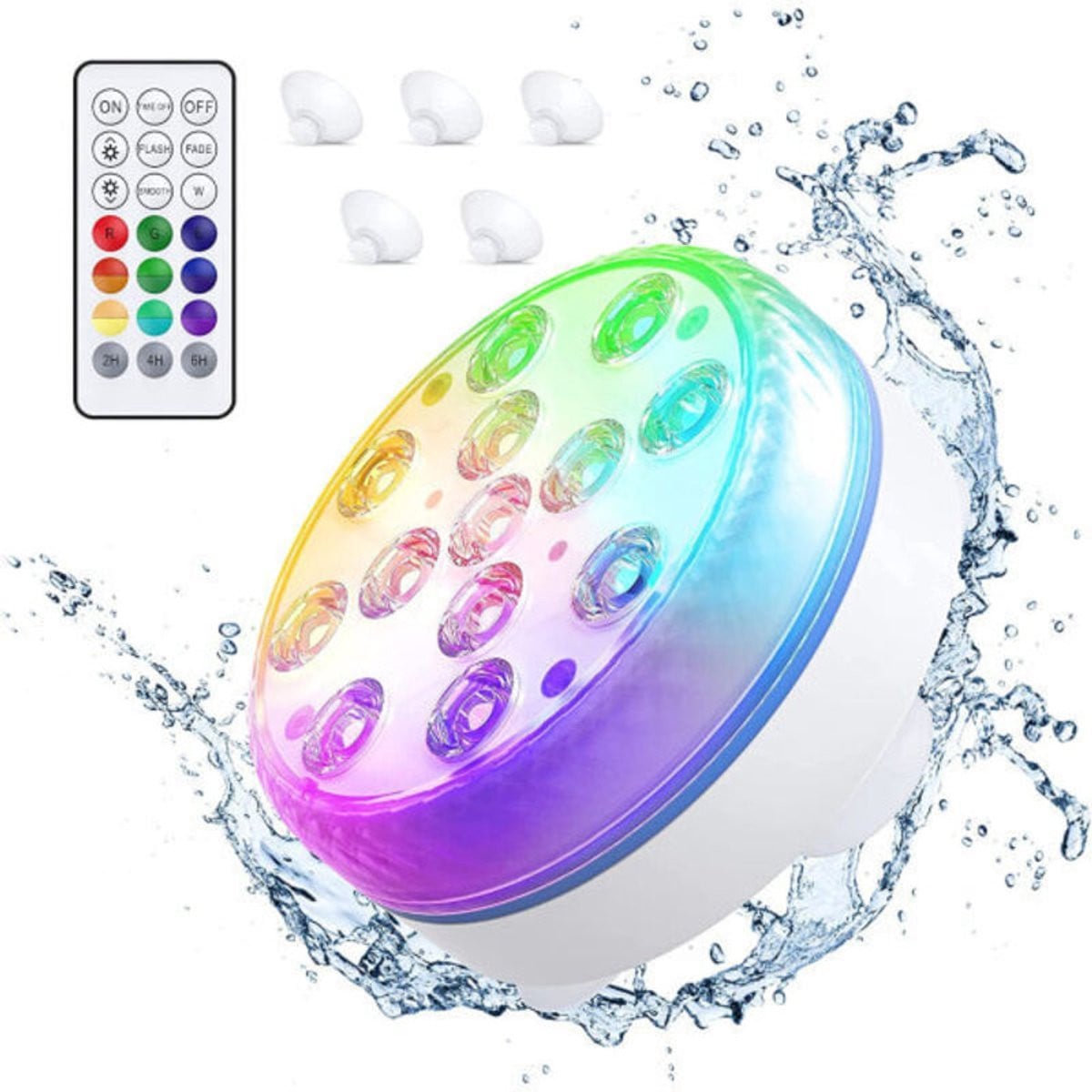 Waterdichte LED-zwembadlamp met afstandsbediening voor tuinen, vazen en aquariums (1 stuk)