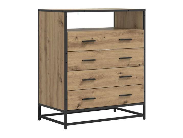 vidaXL Kommode Schubladenschrank 4-Schublade Artisan-Eiche 70 x 41 x 83,5 cm (1 St), Schubladenschrank 4-Schublade Artisan-Eiche 70 x 41 x 83,5 cm