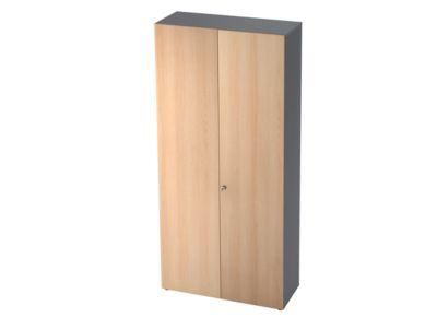 Aktenschrank TOPAS LINE, 6 Ordnerhöhen, B 1000 mm, graphit/Eiche