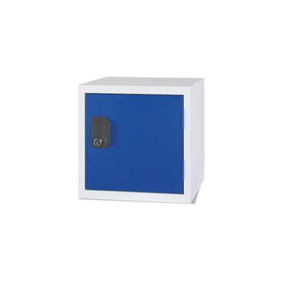 CEHA Büro- und Schließfachwürfel 31 x 31 cm mit Gestell in lichtgrau und Tür in enzianblau
