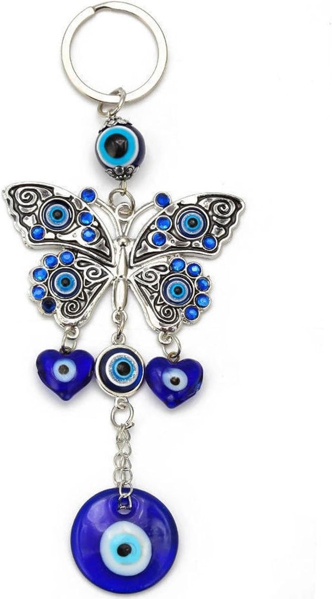 Handgemaakte Vlinder Nazar Wanddecoratie - Turkse Amulet voor Bescherming en Geluk