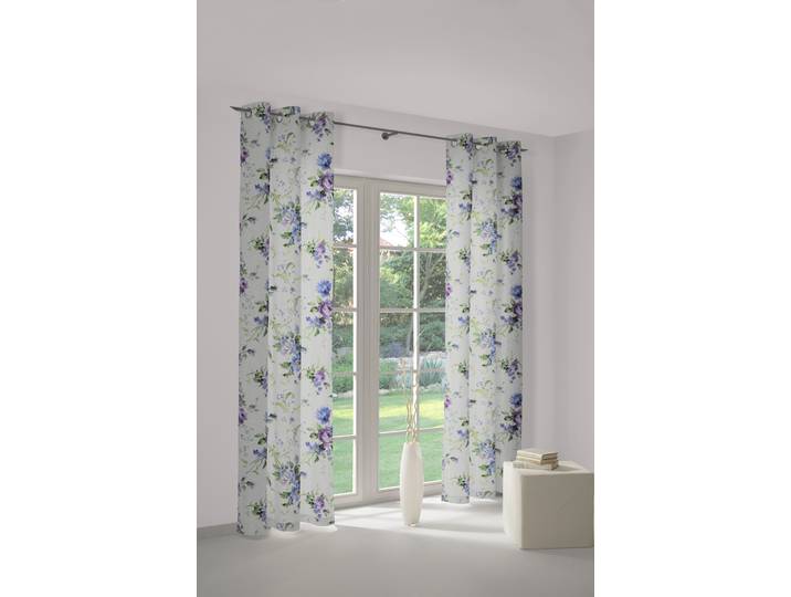 Vorhang WIRTH Montrose Gr. 1, lila (lila, blau), B:145cm H:150cm, Polyester, Gardinen, Vorhang