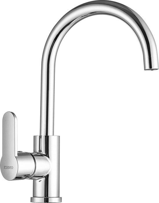 Famanu 360° draaibare keukenkraan met chroomafwerking en waterbesparende functie