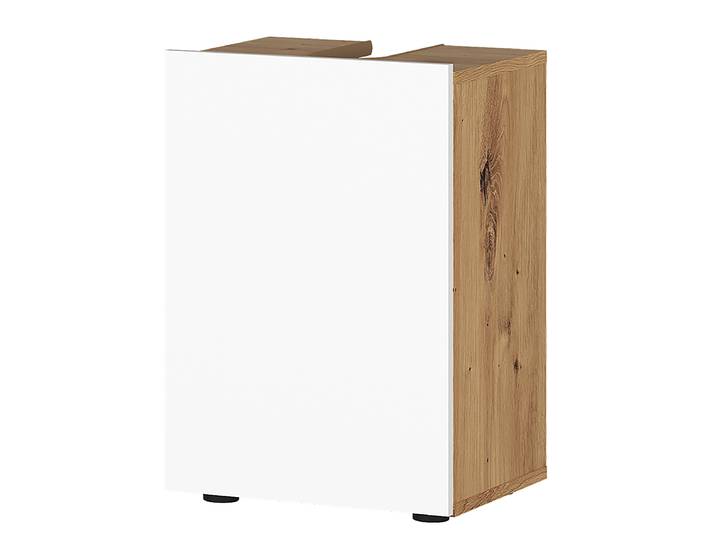 Meuble sous vasque 38 x 57 x 34cm Bois/Marron/Blanc/Imitation chêne Artisan