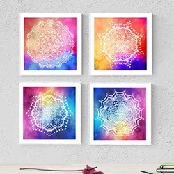 POSTER Set mit 4 Mandalas Sinnlichkeit 20x20cm Rahmenlos