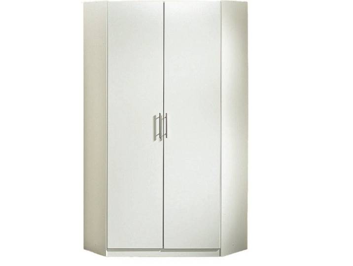 freiraum Eckschrank Runner, Weiß, 2 Türen, 8 Einlegeböden, 2 Kleiderstangen, modern, kompakt