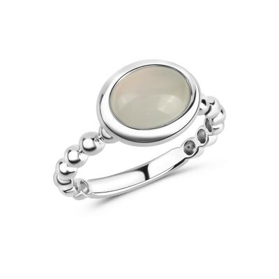 Fingerring VIVANCE "925 Sterling Silber rhodiniert Katzenauge hellblau" Gr. 52, weiß, Fingerringe, Damen, 052 (16,6), Silber 925 (Sterlingsilber), Fingerring