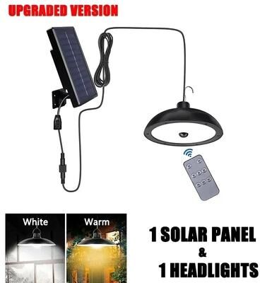 Uplift Treasures Solar LED Pendant Light Waterproof Hanging Lamp With Remote Control 1head (upgrade Type) white