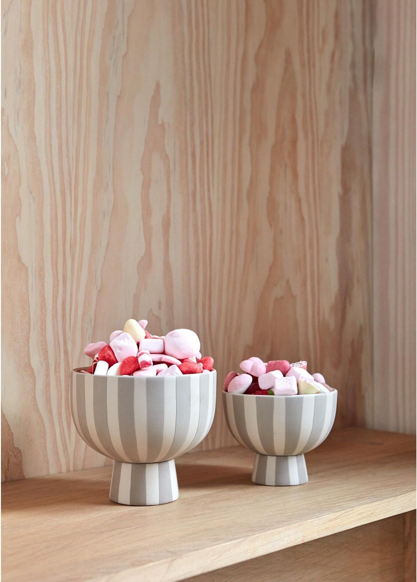 Dekoschale OYOY "Toppu", beige (grau, weiß), B:15cm H:13cm T:15cm, Keramik, Dekoschalen, Dekoschale grau, weiß B/H/T: 15cm x 13cm x 15cm