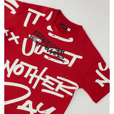 T-Shirt SARABANDA "BOY SUMMER T-SHIRT", Jungen, Gr. 164, rot, 100% Baumwolle, Shirts T-Shirt