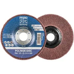 POLINOX Vlies-Schleifdisc PNL Ø 125 mm Bohrung-Ø 22,23 mm A280 für Feinschliff und Finish