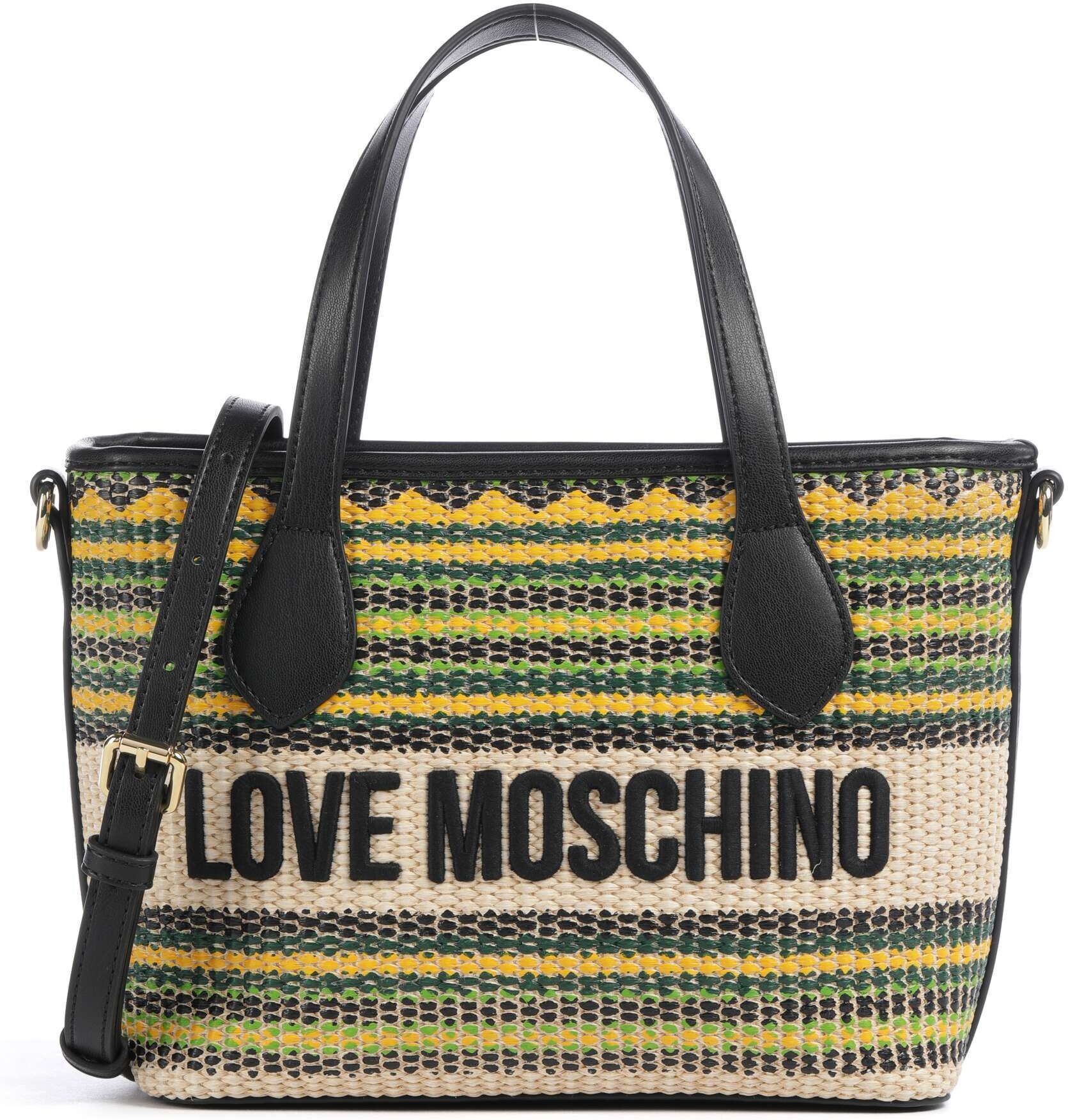 Love Moschino Sunset Stripes Handtasche aus Leder, mehrfarbig