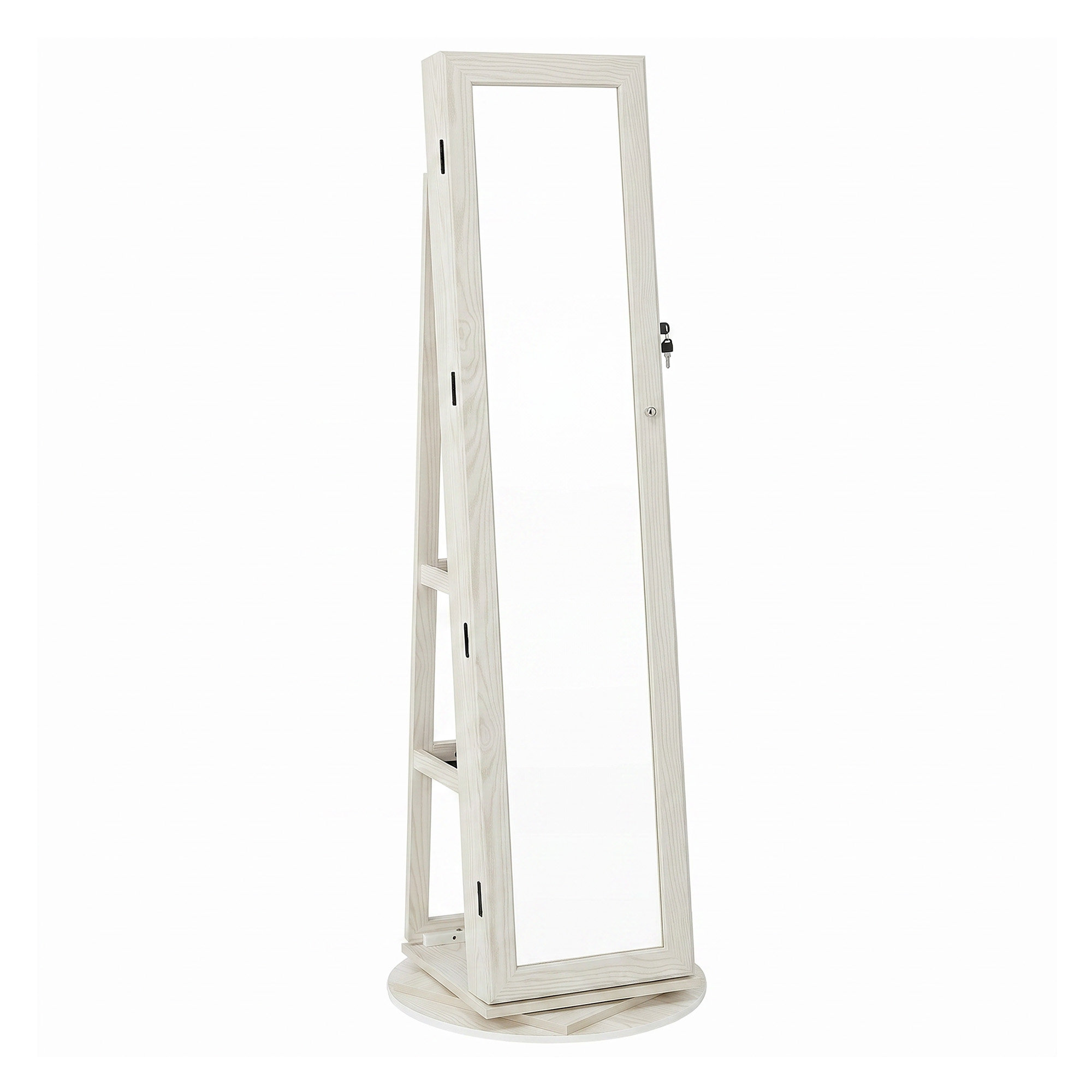 SONGMICS Schmuckschrank, Standspiegel, Spiegelschrank JBCB3562W