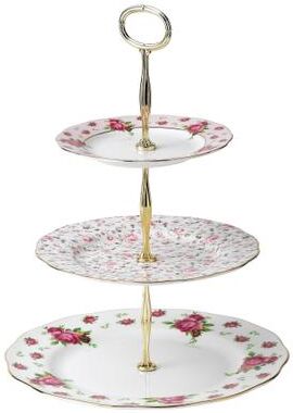Royal Albert New Country Roses White 3 Tier Cake Stand