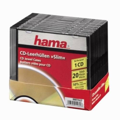 Hama CD Hülle 00011432 Schwarz, Transparent Kunststoff 20St.