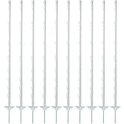 Electra Kunststoffpfahl 125 cm mit Doppeltritt - weiß - 10 Stück Weidezaunpfähle