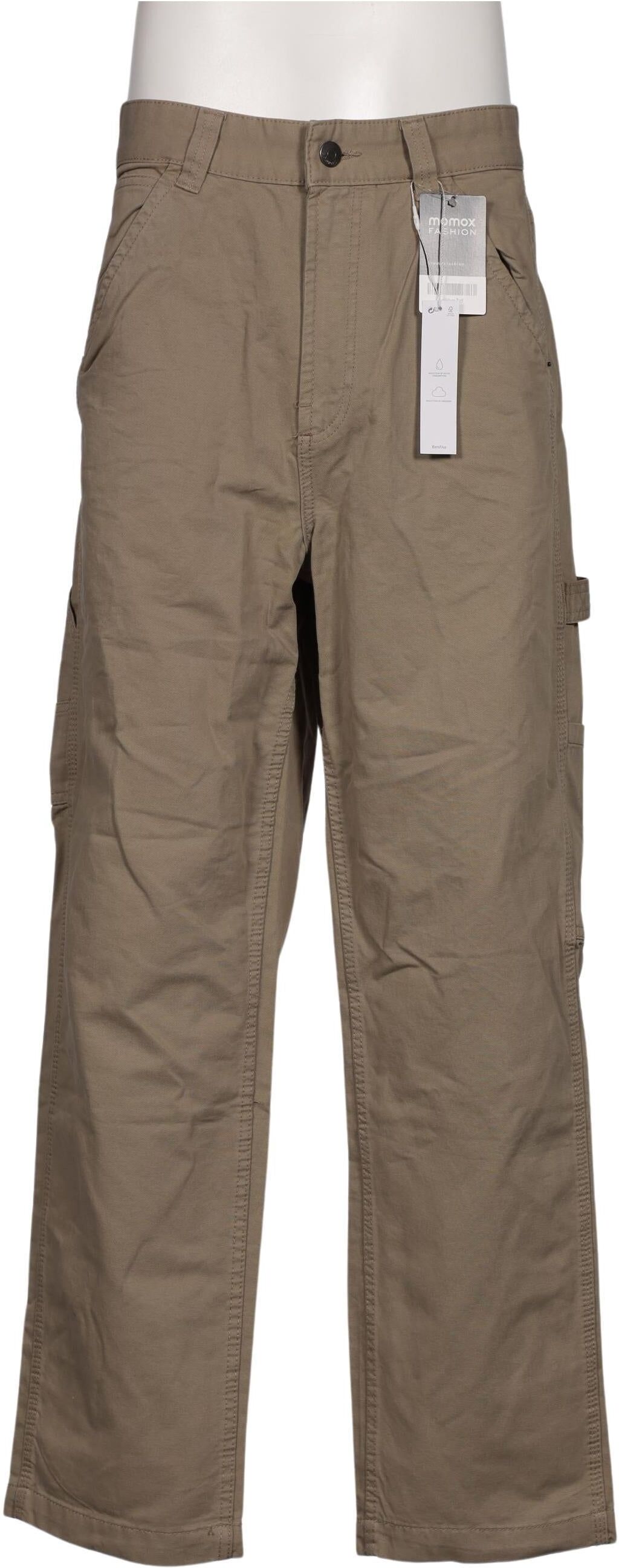 bershka Herren Stoffhose, Beige, Gr. W31, Baumwolle - Second Hand