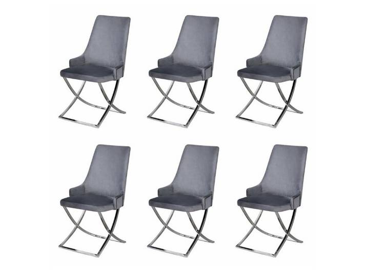 JVmoebel Esszimmerstuhl 6x Stühle Stil modern Farbe silber neu Esstisch bequem vielseitig, Made in Europa
