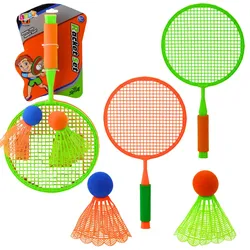 Badminton Racket Set: 2 Rackets, 2 Large Shuttlecocks, and a Ball