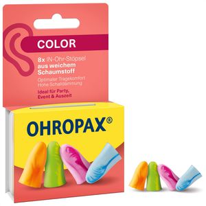 OHROPAX Ohrstöpsel Color, SNR 35 dB, für Konzerte, 4 Paar