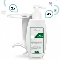 Blanc HYGIENIC SET: Mini Fix-System - 2x Mini Fix Spender + Schaumseife mild, ultra ergiebig, 4x300 ml