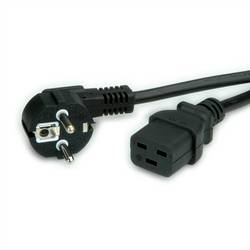 VALUE Netzkabel Schutzkontakt CEE7/7 - IEC320-C19, 16A, schwarz, 0,8 m 19.99.1551