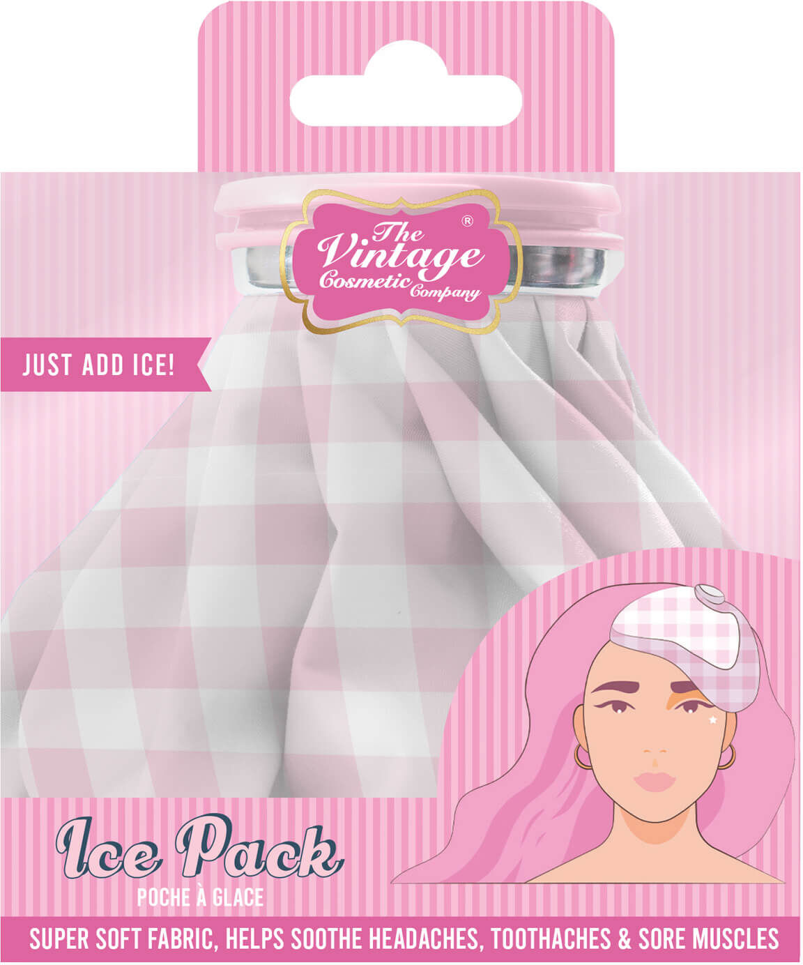 THE VINTAGE COSMETIC Pink Gingham Ice Pack