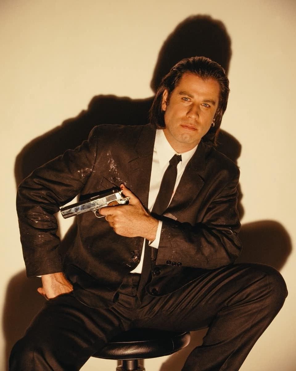 Pulp Fiction Film Poster - Zwart-wit Muurdecoratie - 10x8 Inch