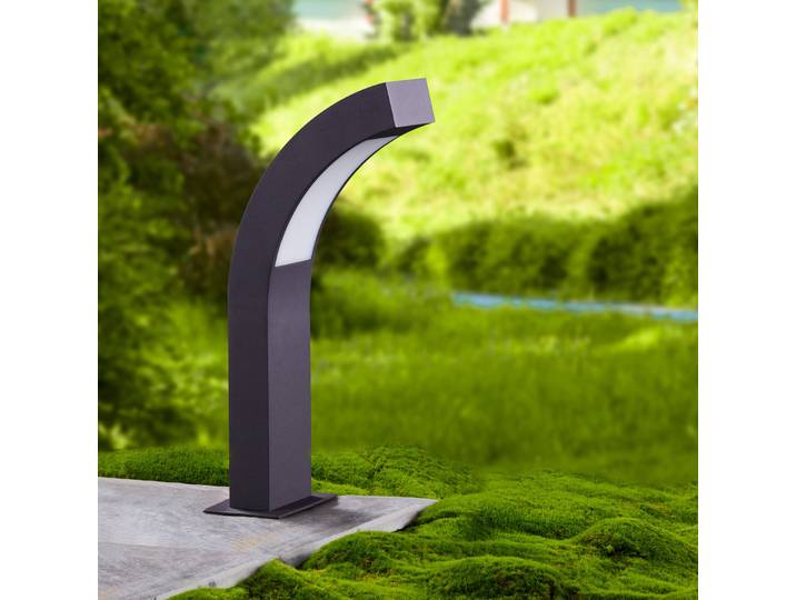 Lennik Lampe de Jardin H40 Graphite - Lucande - Terrasse - Moderne - Aluminium - À ampoule unique