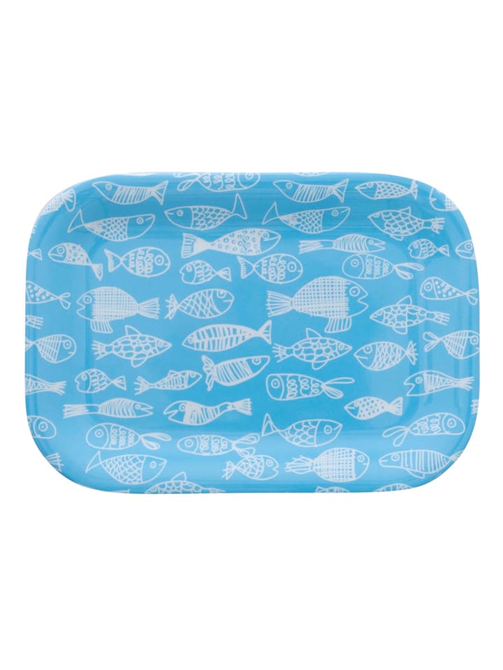 Overbeck and Friends Servierteller "Crazy Fish" in Hellblau - (B)20,5 x (H)14,5 cm - onesize