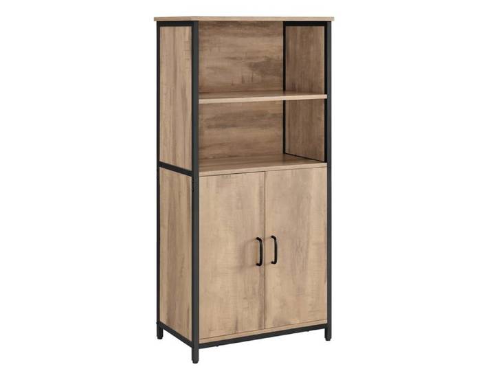 Meuble de Rangement Buffet Bibliothèque 2 Compartiment Ouverts Étagères Réglables Cadre en Couleur C PETIT MEUBLE DE RANGEMENT