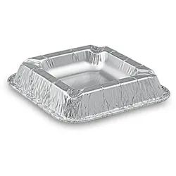 VEPATIM 100x Alu Aschenbecher aus kräftigem Aluminium eckig 12,6 x 12,6 x 2,2 cm