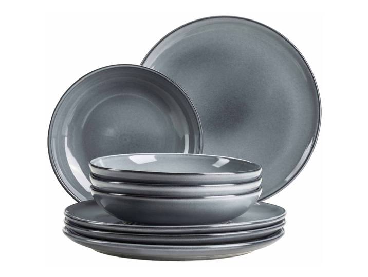 MÄSER Tafelservice Livio 8tlg. Grau - Material: Steinzeug - 228