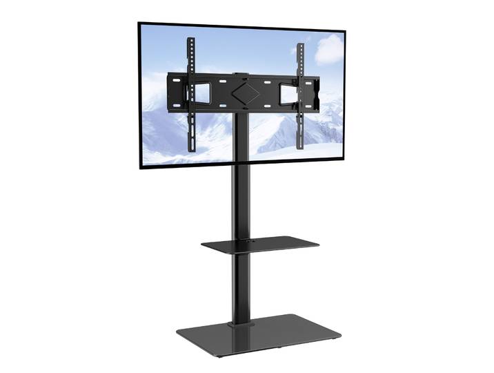 SucceBuy Meuble TV Support TV haut pivotant pour TV 32-65/70 pouces Support TV au sol portable réglable en hauteur Max VESA 600 x 800 mm