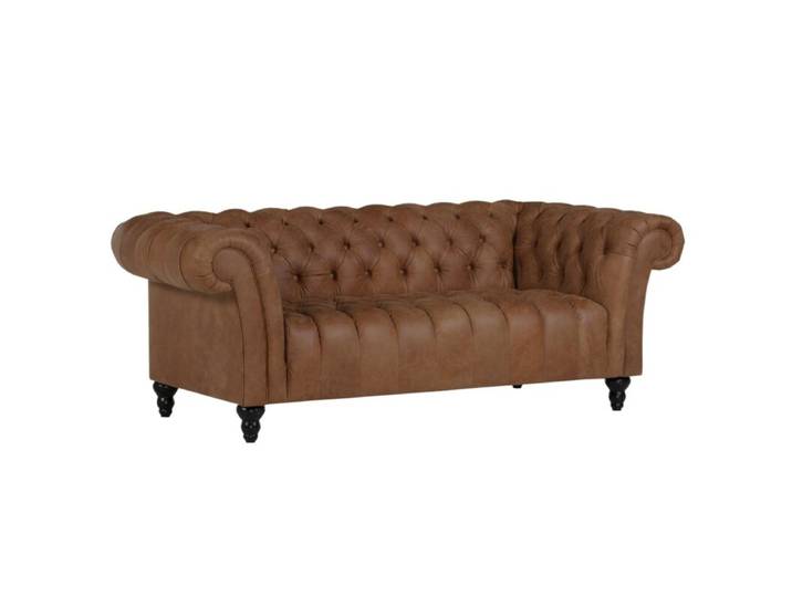 Trendstore Garvin 3-Sitzer-Sofa - Anilinleder Amazonas Braun Vintage, Zeitlos