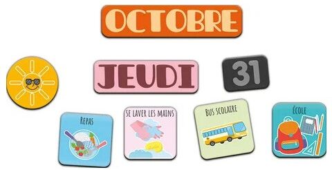 Magnets bois Calendrier - Jeujura