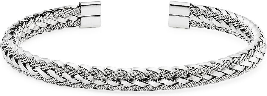 Armspange FIRETTI "Schmuck Geschenk Edelstahlarmband in geflochtener Optik", silber (edelstahlfarben), Armbänder, Damen, 19cm, Edelstahl, Armspange