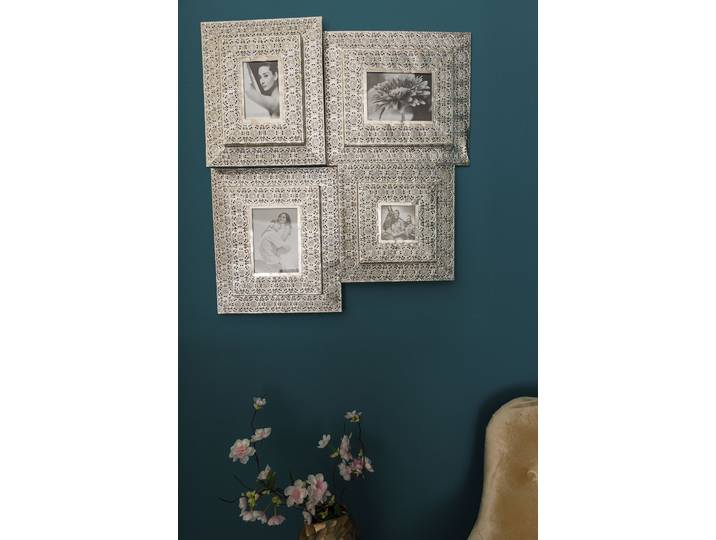 Bilderrahmen Collage Jale , beige, B:75cm H:4cm T:65cm, Metall, MYFLAIR MÖBEL & ACCESSOIRES, Bilderrahmen, Bilderrahmen Collage, Fotorahmen