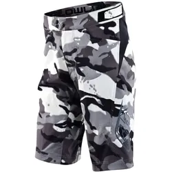 Troy Lee Designs Flowline Short Shell, Spray Camo, white, youth 22