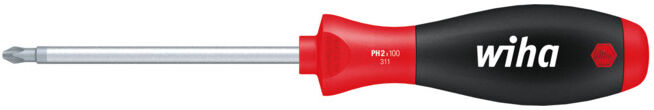 Tournevis ISO8764 PH ouv. 1x80mm L.tot.191mm Lame ronde manche multicomp.SoftFin ; Wiha (00756)