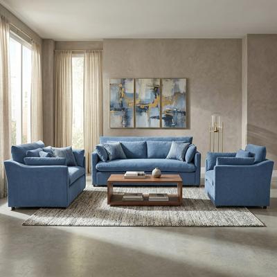 Roundhill Furniture Wilson 3-Piece Living Room Set, Sofa Loveseat and Cuddle Chair