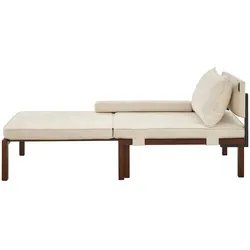 MODFU Schlafsessel Samt Beige, ausziehbar mit USB-Type-C-Anschluss