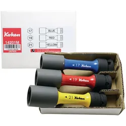 Koken, Steckschlüssel + Stecknuss, Radmuttern-Steckschlüsselsatz (17 mm, 19 mm, 21 mm)