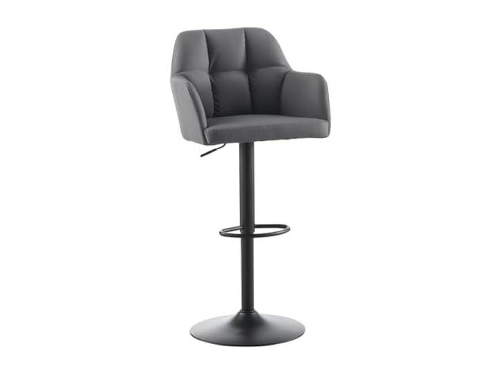 TUKAILAI Barhocker Barstühle Höhenverstellbar, Drehstühle, Barstuhl Küchenstühle mit Rückenlehne und Fußstütze, gemütliche Kunstleder weiche Sitzfläche, Grau